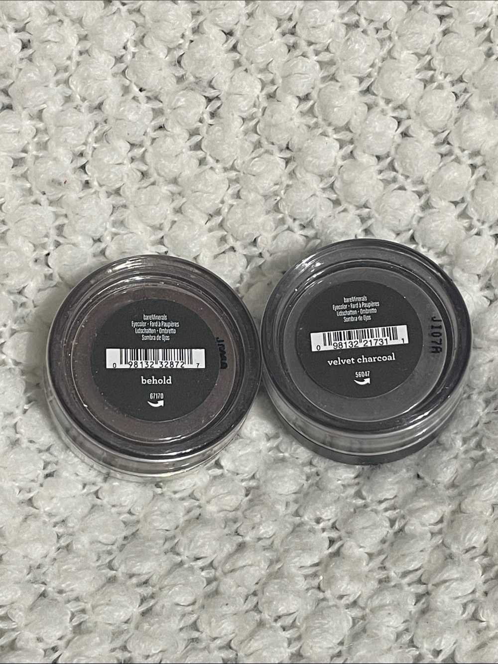 DISCONTINUED bareMinerals Eyecolors in Behold & Velvet Charcoal